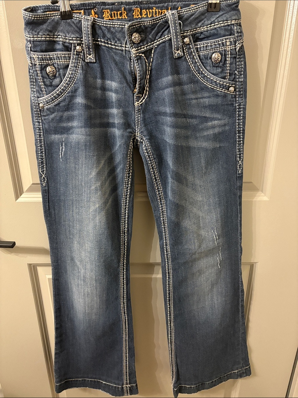 Rock Revival Women's Distressed Blue Bootcut Jeans